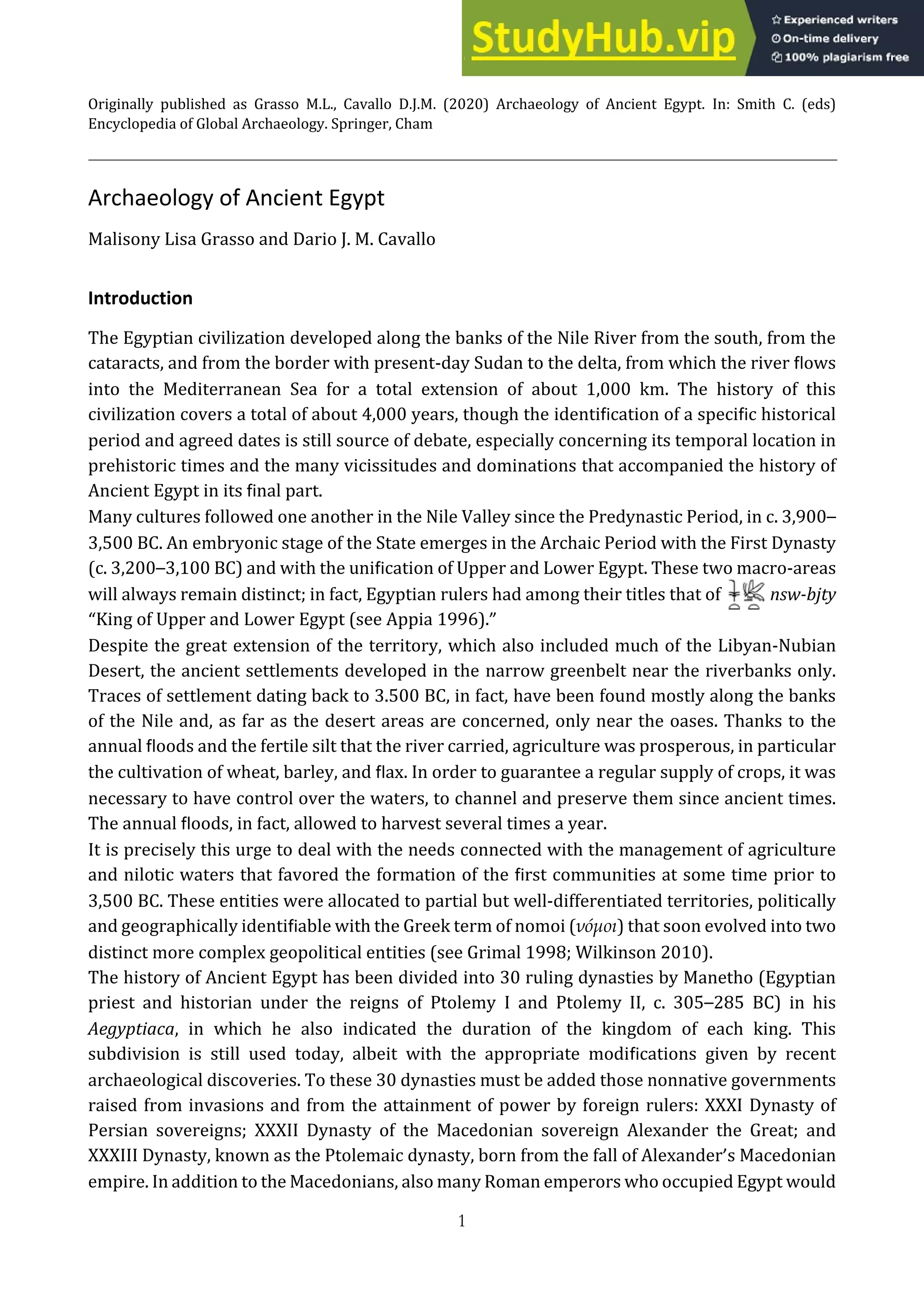 Archaeology Of Ancient Egypt | PDF