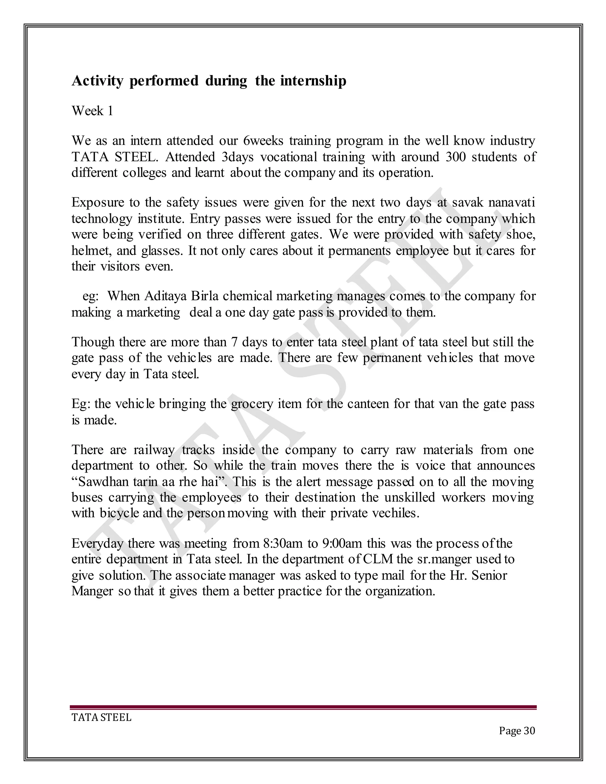 tata steel project on "contract labour management" | DOCX