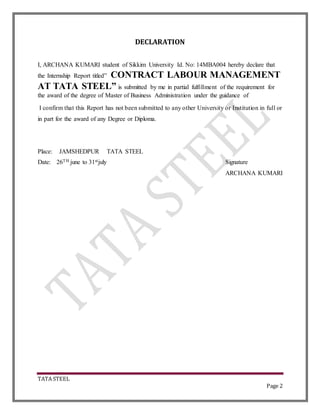 Tata Steel Contractor Safety Case Study