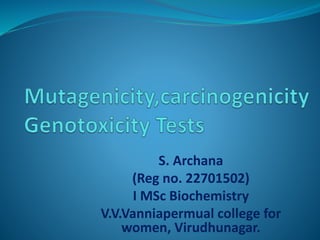 S. Archana
(Reg no. 22701502)
I MSc Biochemistry
V.V.Vanniapermual college for
women, Virudhunagar.
 