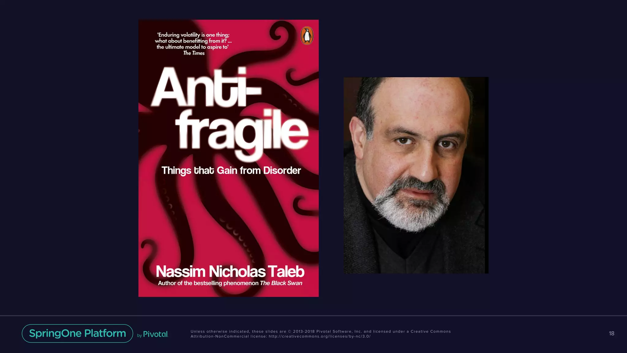 Unless otherwise indicated, these slides are © 2013-2018 Pivotal Software, Inc. and licensed under a Creative Commons
Attribution-NonCommercial license: http://creativecommons.org/licenses/by-nc/3.0/
18
 