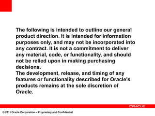 The following is intended to outline our general
          product direction. It is intended for information
          pur...