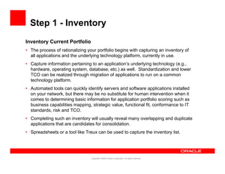 Portfolio Rationalisation Tool Application Portfolio Rationalization | PDF