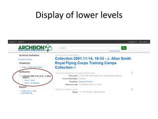 Display of lower levels
 