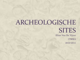 ARCHEOLOGISCHE
          SITES
         Eline Van De Vijver
                    1TRMA
                  2010-2011
 