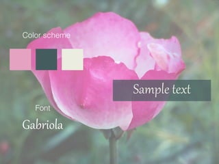 Color scheme
Font
Gabriola
Sample  tex/
 