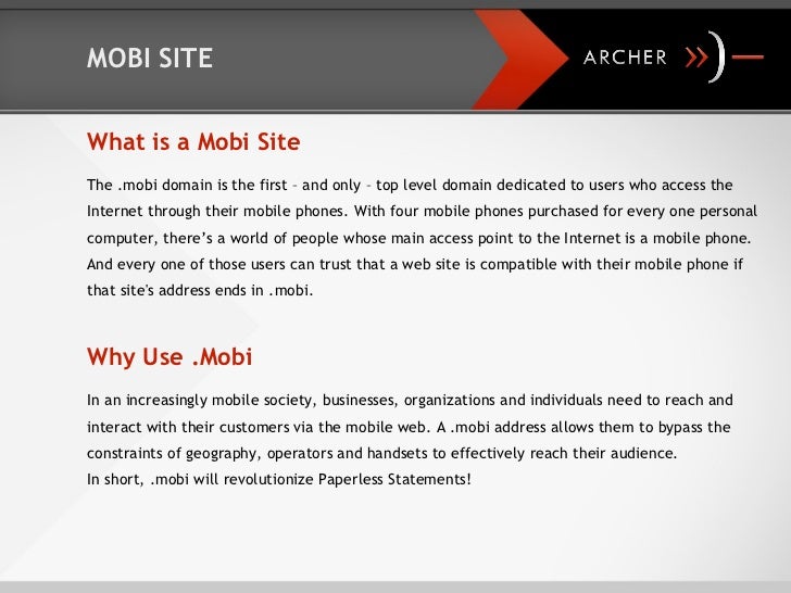 Archer South Africa Benefits Of Mms Overview 2012