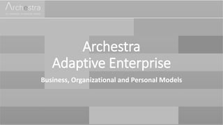 Archestra
Adaptive Enterprise
Business, Organizational and Personal Models
 