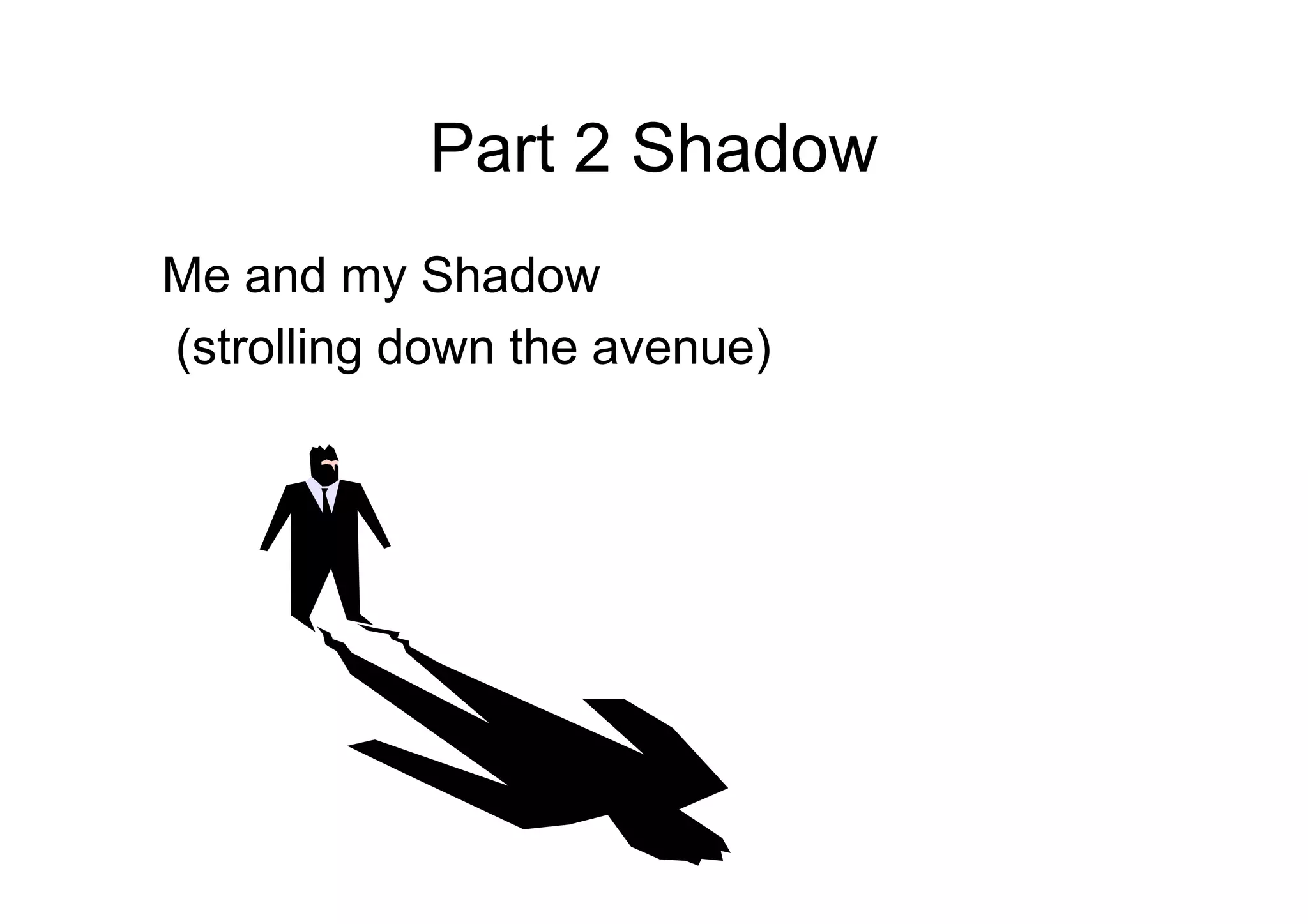 Part 2 Shadow
Me and my Shadow
(strolling down the avenue)
 