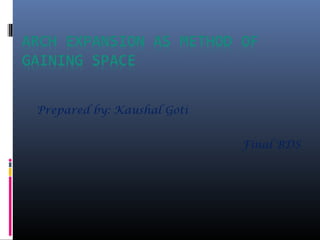Prepared by: Kaushal Goti
Final BDS
 