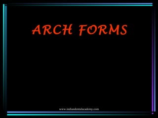 ARCH FORMS
www.indiandentalacademy.com
 