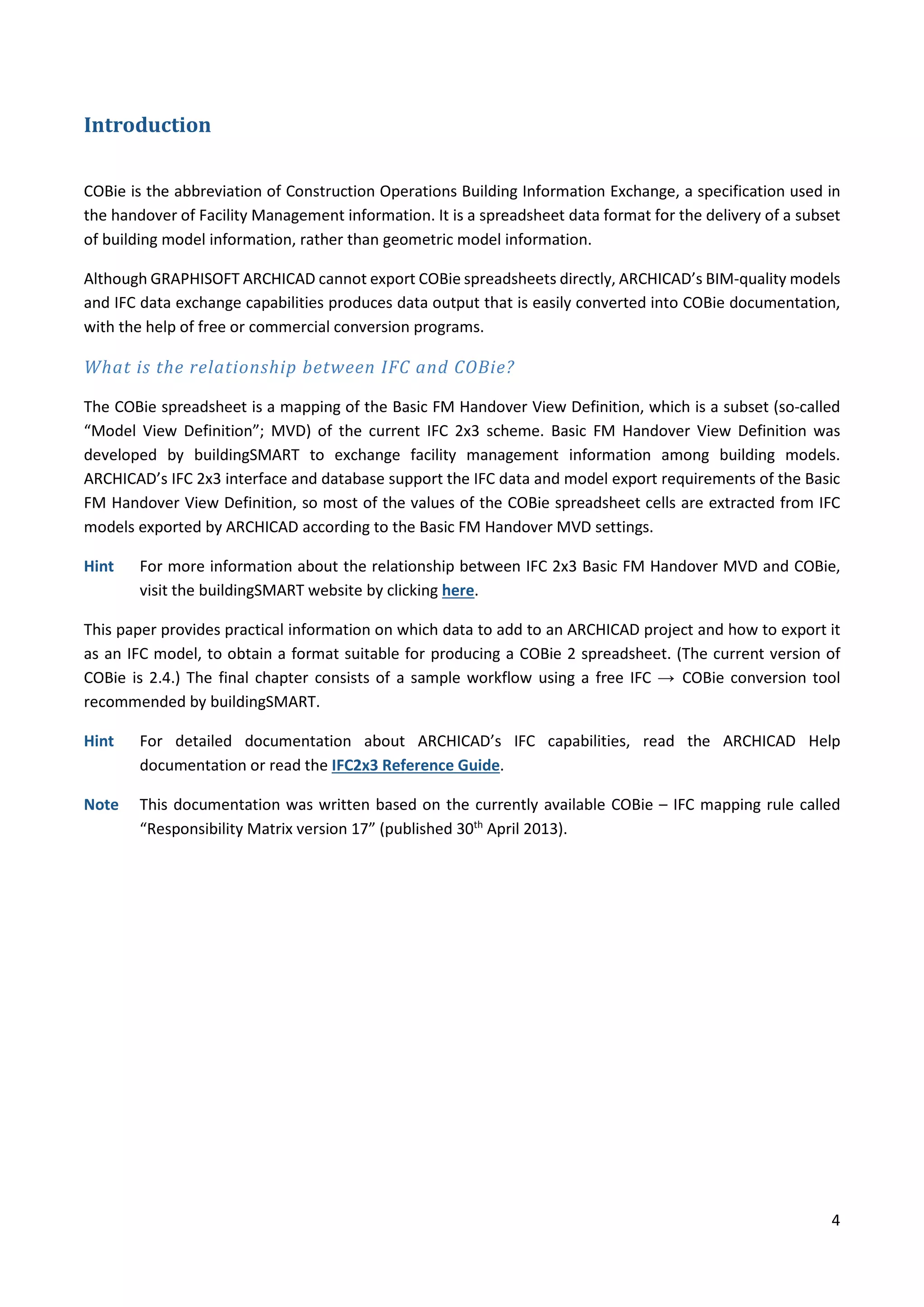 How to prepare your ARCHICAD Project for COBie 2 Documentation | PDF