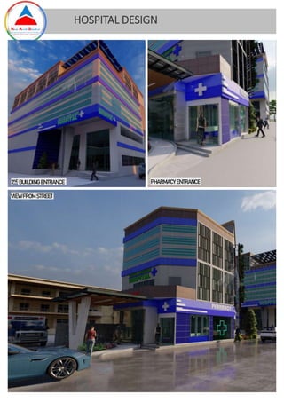 VIEW FROM STREET
PHARMACY ENTRANCE
2ND BUILDING ENTRANCE
HOSPITAL DESIGN
 