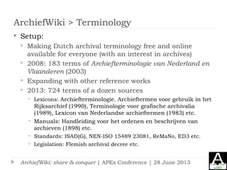 ArchiefWiki: share & conquer. Collaborative success of independent knowledge sharing Slide 19