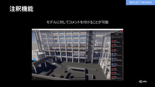 REFLECT REVIEW
注釈機能
モデルに対してコメントを付けることが可能
 