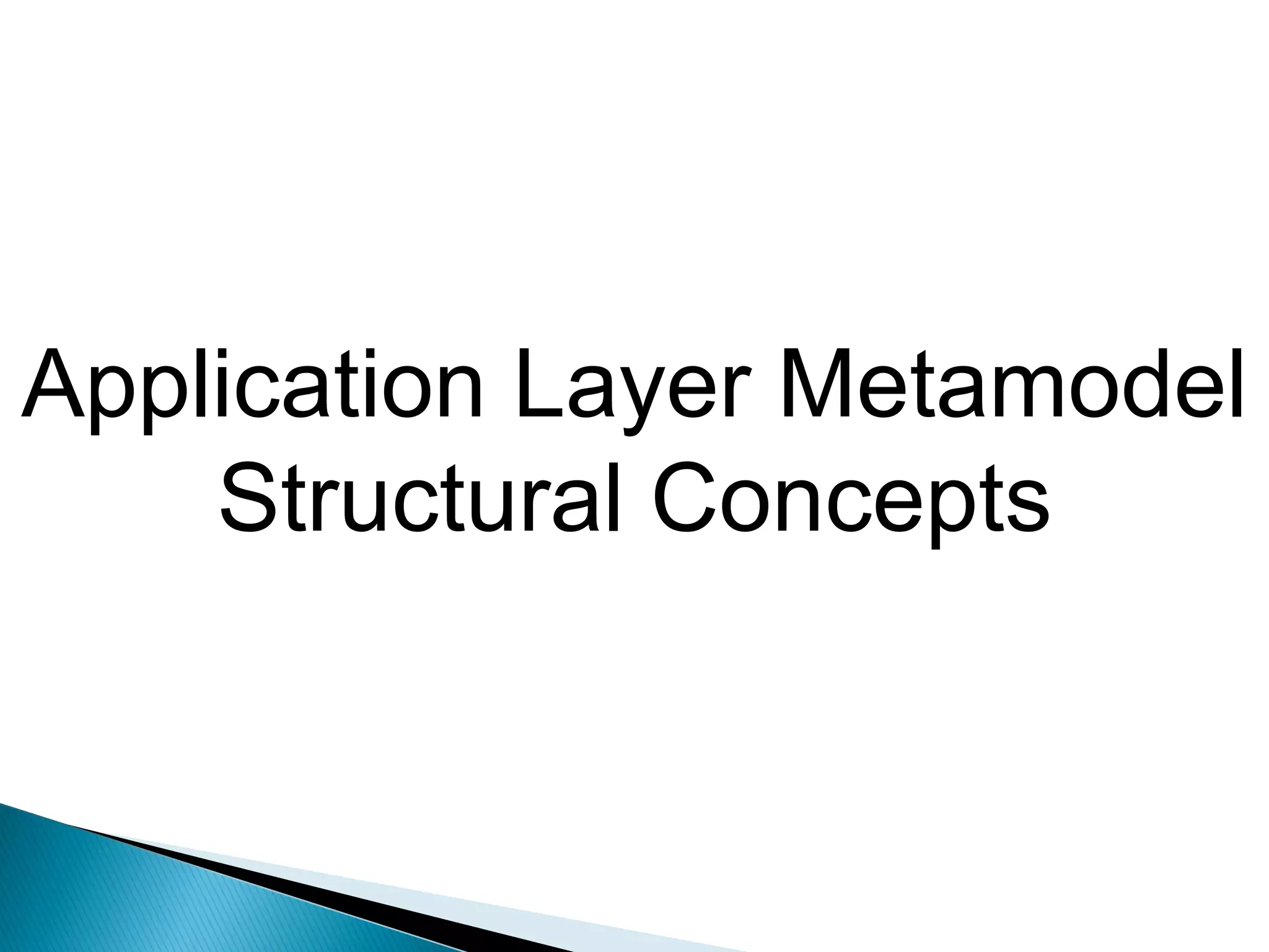 Application Layer Metamodel
    Structural Concepts
 