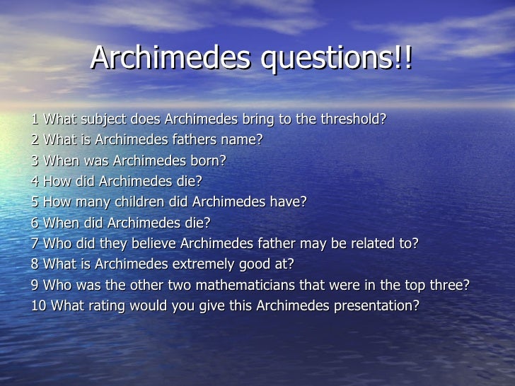 How did Archimedes die?