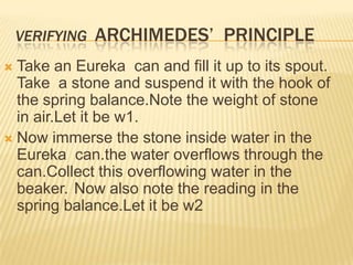 Archimedesprinciple 100518232206-phpapp01 | PPTX