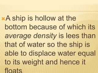 How does a steel ship floats ?