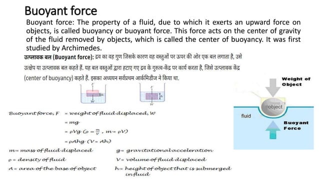 Archimedes principle fluid mechanics | PPT