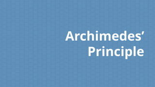 Archimedes’
Principle
 
