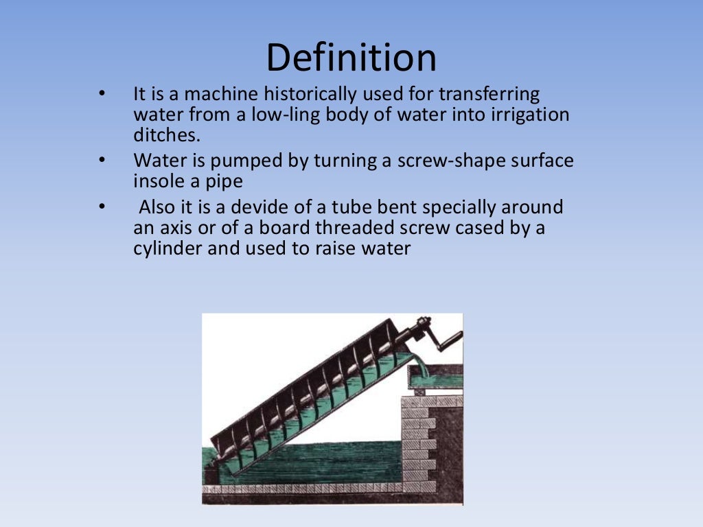 Archimedes screw