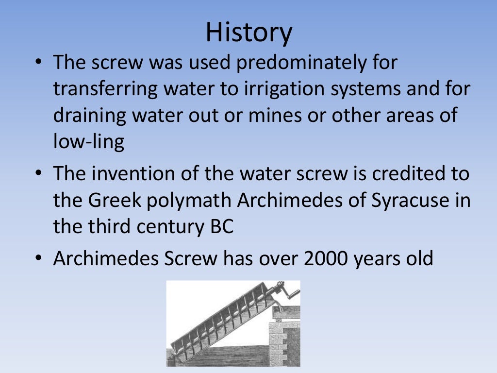 Archimedes screw