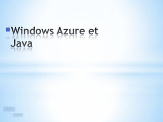 Windows Azure et Java