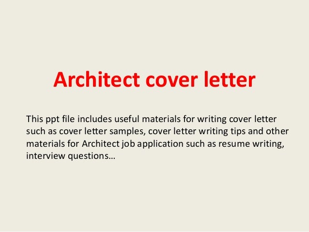 Cover letter for resume architect