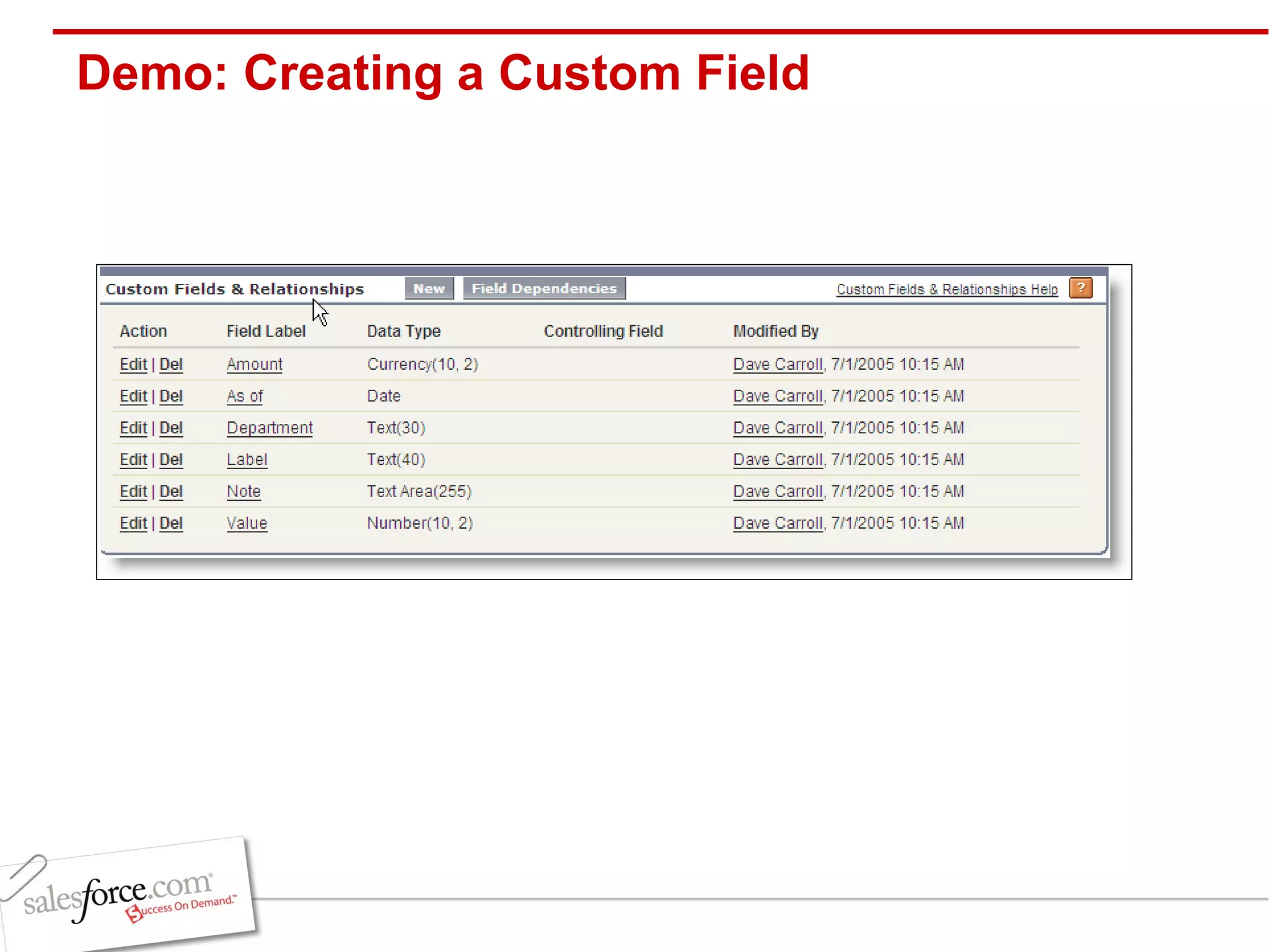 Demo: Creating a Custom Field 