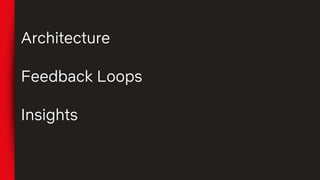 Architecture
Feedback Loops
Insights
 