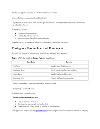How to Architect Large Python Codebases: Modularity, Testing, and ...