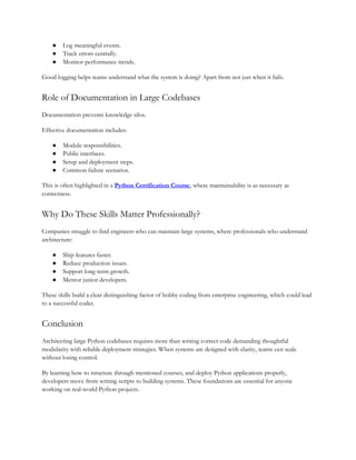 How to Architect Large Python Codebases: Modularity, Testing, and ...