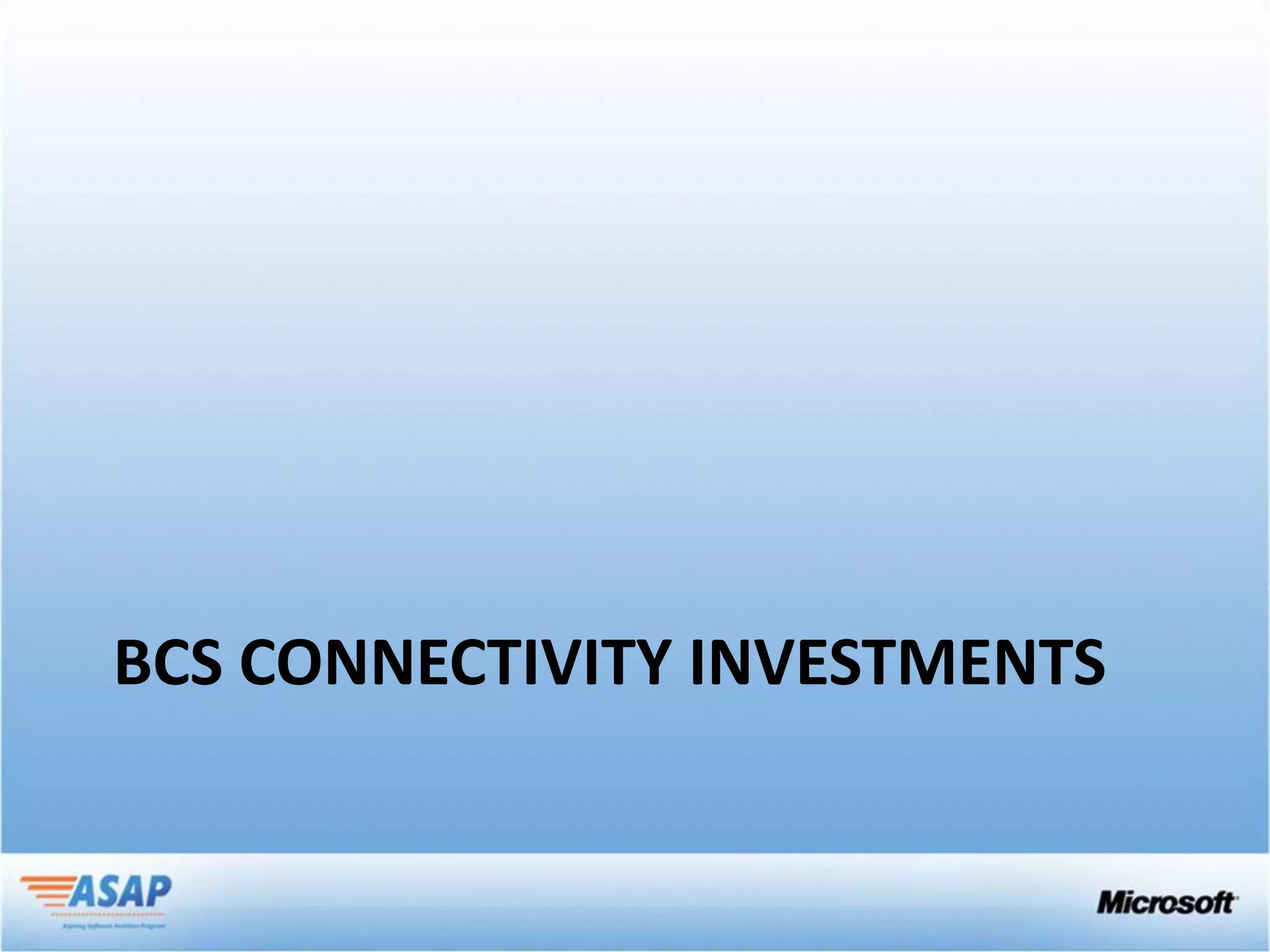 BCS CONNECTIVITY INVESTMENTS
 