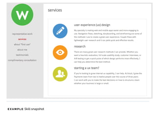 E X A M P L E: Skill snapshot
 