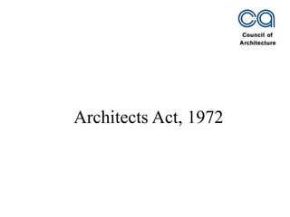 Architects Act, 1972
 