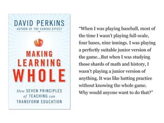 10
“When I was playing baseball, most of
the time I wasn’t playing full-scale,
four bases, nine innings. I was playing
a p...