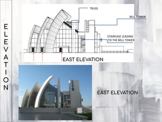 E
L
E
V
A
T
I
O
N
TRUSS
BELL TOWER
STAIRCASE LEADING
TO THE BELL TOWER
EAST ELEVATION
EAST ELEVATION
 