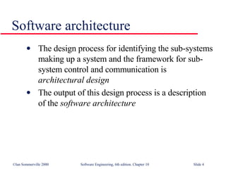 Architectural Design in Software Engineering SE10 | PPT