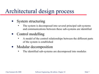 Architectural Design in Software Engineering SE10 | PPT | Programming ...