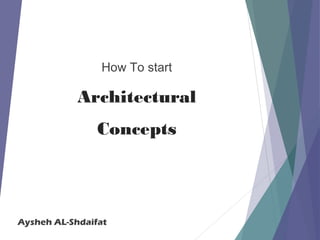How To start
Architectural
Concepts
Aysheh AL-Shdaifat
 