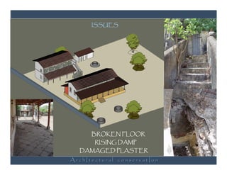 ISSUES




      BROKEN FLOOR
       RISING DAMP
  DAMAGED PLASTER
ArchItectural conservatIon
 