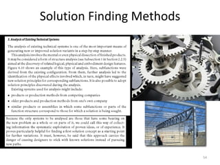 54
Solution Finding Methods
 