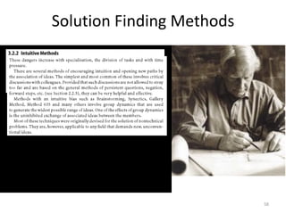 58
Solution Finding Methods
 