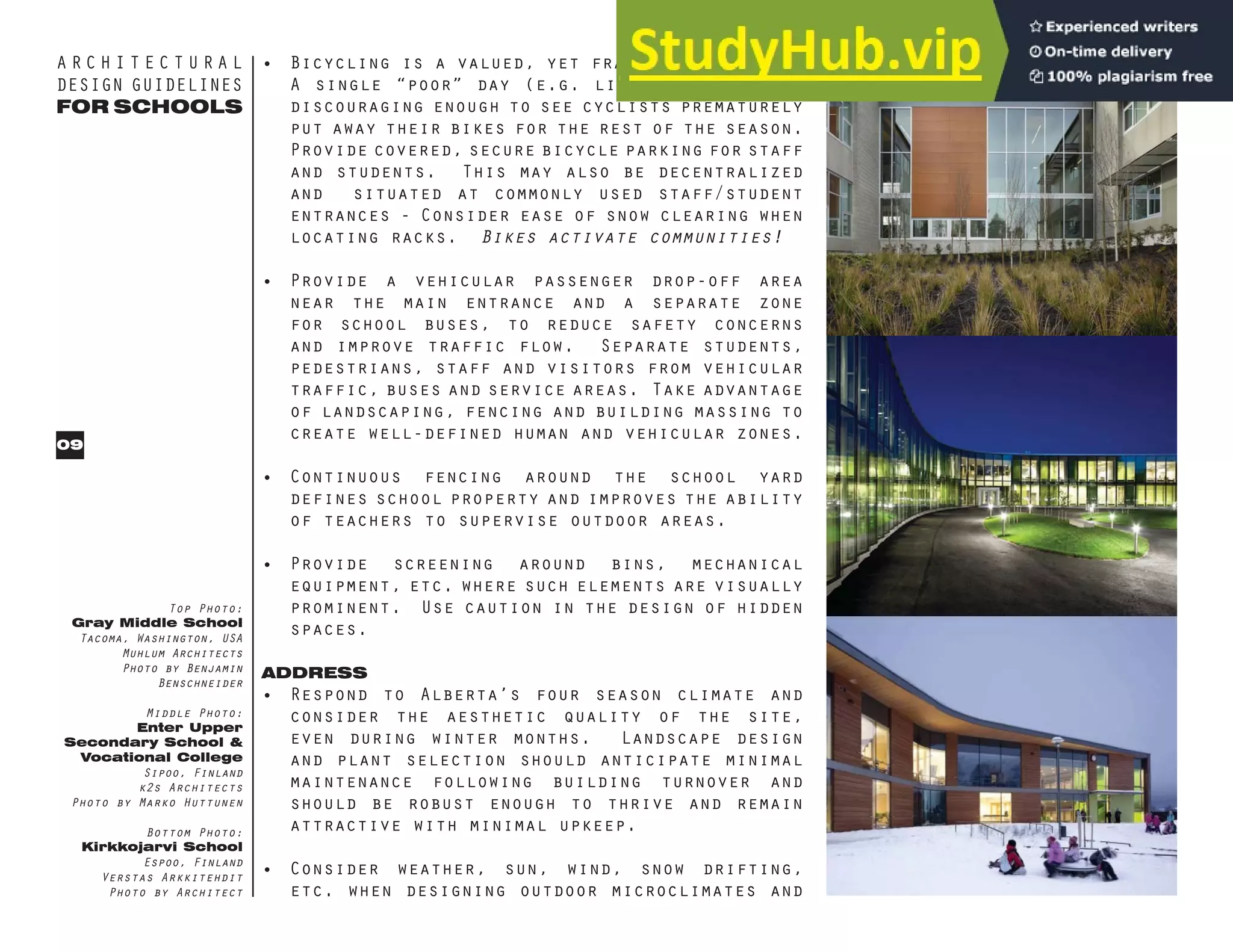 ARCHITECTURAL DESIGN GUIDELINES FOR SCHOOLS TECHNICAL SERVICES BRANCH ...