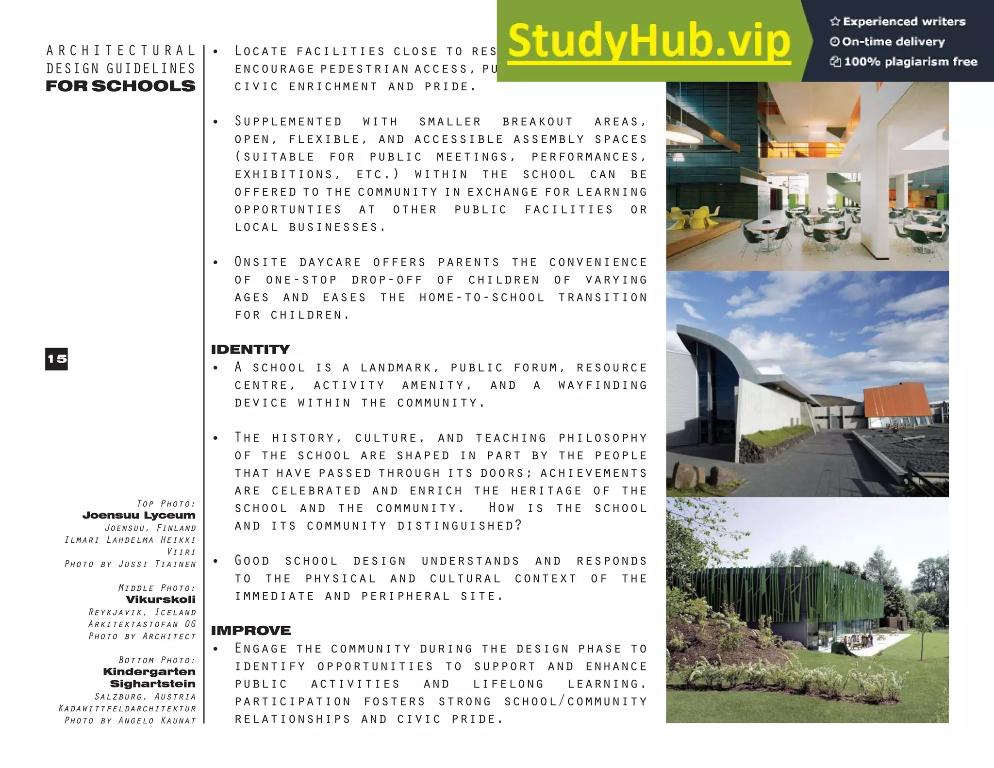 ARCHITECTURAL DESIGN GUIDELINES FOR SCHOOLS TECHNICAL SERVICES BRANCH ...