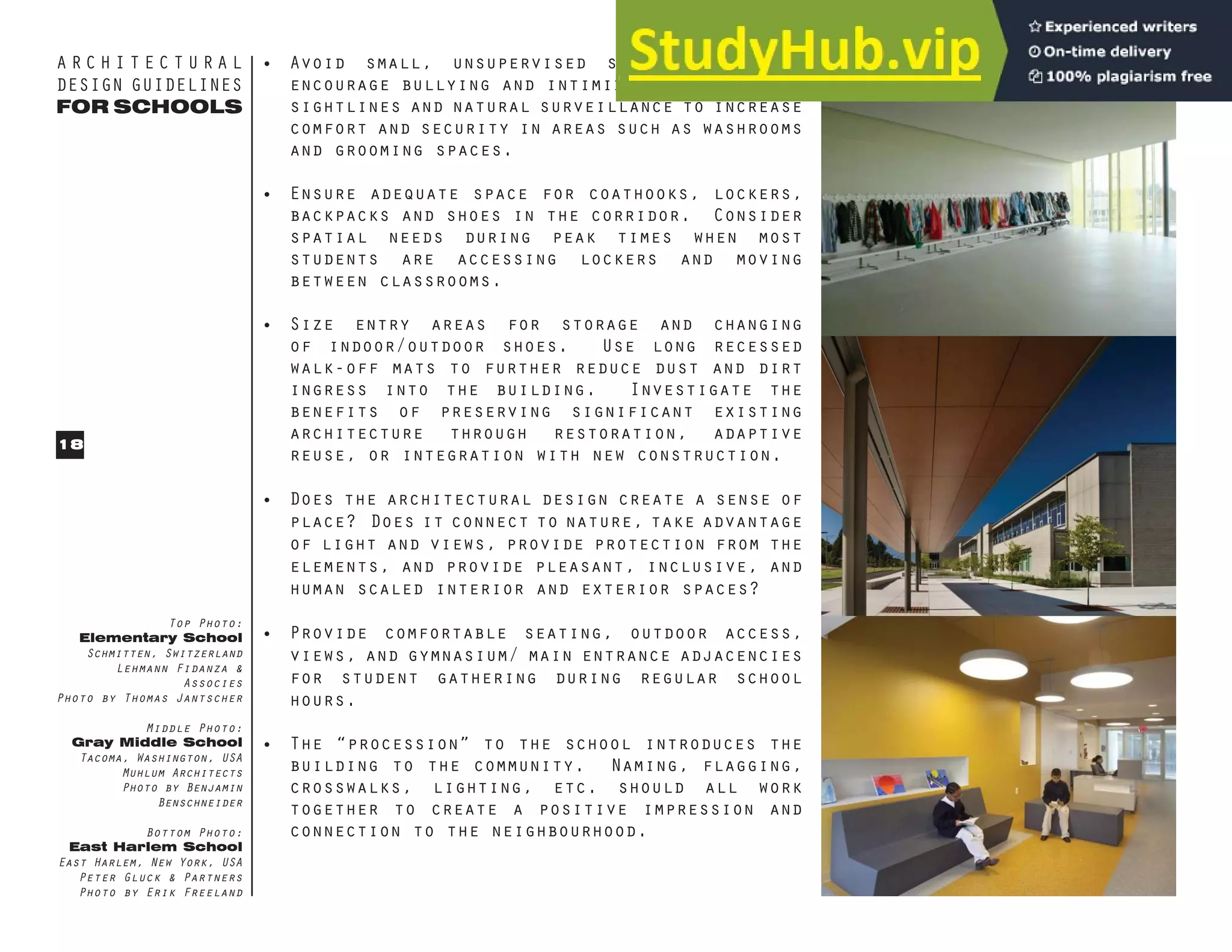 ARCHITECTURAL DESIGN GUIDELINES FOR SCHOOLS TECHNICAL SERVICES BRANCH ...