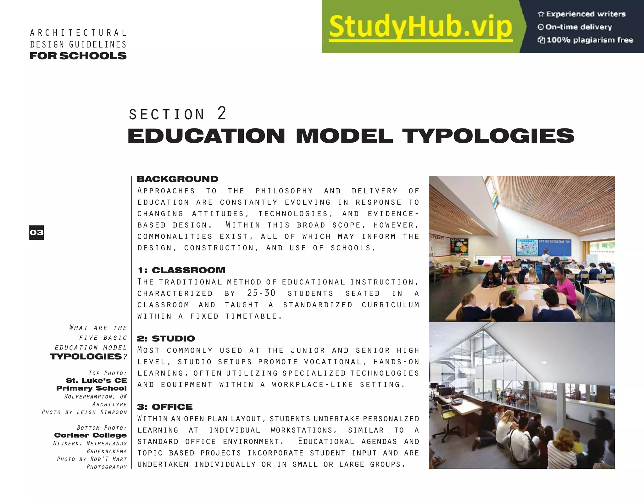 ARCHITECTURAL DESIGN GUIDELINES FOR SCHOOLS TECHNICAL SERVICES BRANCH ...