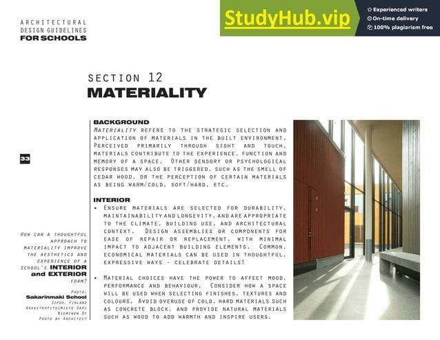 ARCHITECTURAL DESIGN GUIDELINES FOR SCHOOLS TECHNICAL SERVICES BRANCH ...