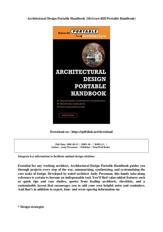 Architectural design portable handbook (mc graw hill portable handbook)